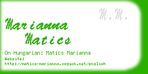 marianna matics business card